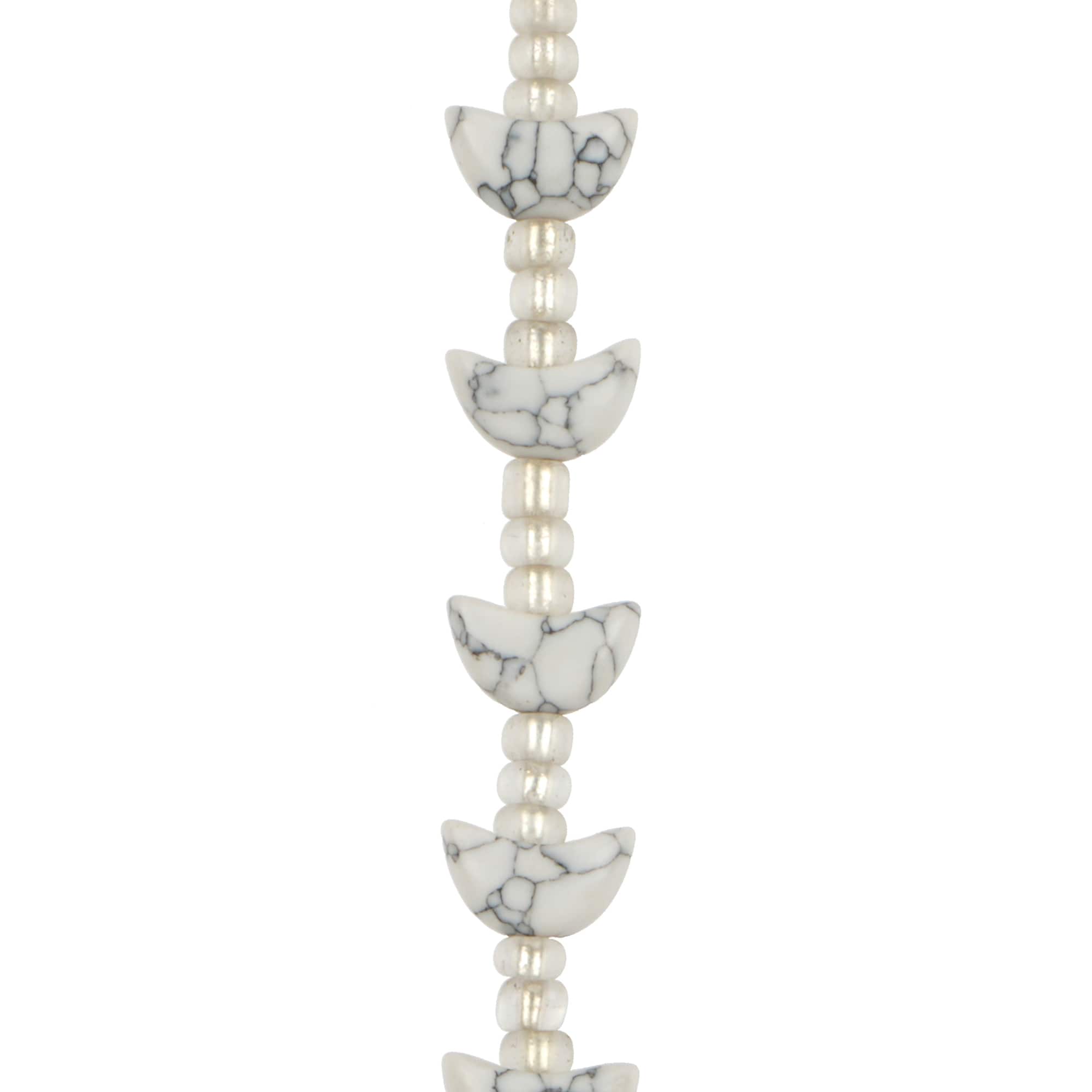 6.5mm x 10mm White Moon Reconstituted Howlite Beads by Bead Landing™